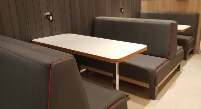 Fluted Back Booth Unit